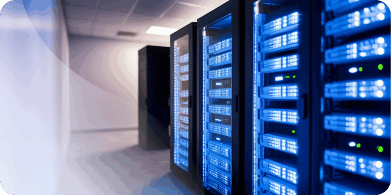 Server room for AI cloud migration infrastructure